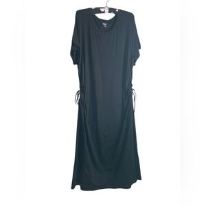 SOLD 😎Land’s End women’s plus size 2X black midi dress ruched coverup travel